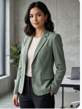 NWT J.Crew $198 Green Two Button Blazer SZ-14